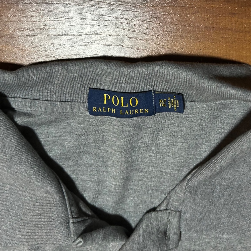 Polo Ralph Lauren XLT Tall Grey Polo Shirt Colored Pony - Picture 3 of 3